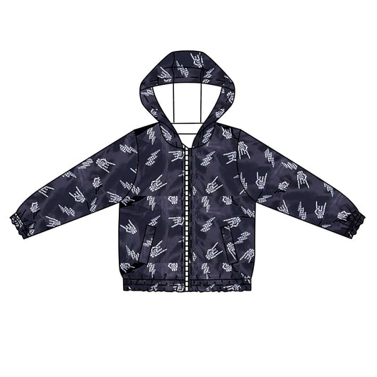pre order skeleton print boys zip jacket