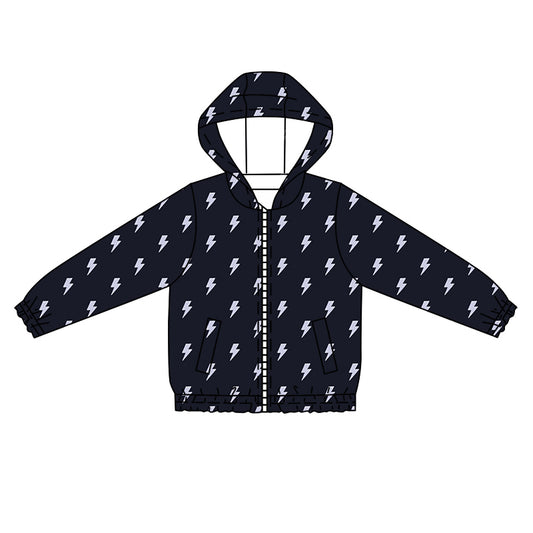 pre order lightning print boys zip jacket