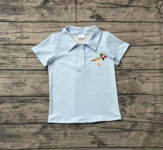 pre order duck heart blue polo tee (do print)