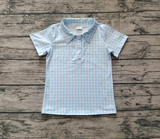 pre order blue gingham polo t-shirt