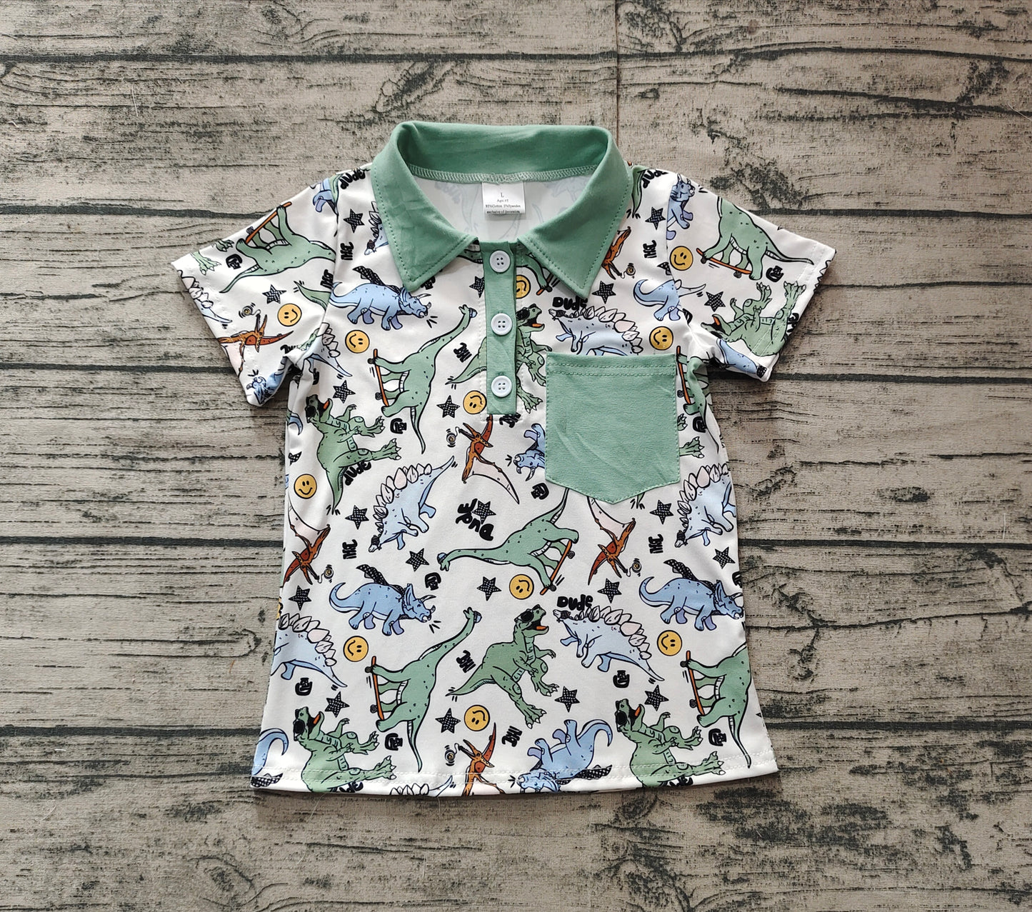 pre order baby boy dinosaur polo t-shirt