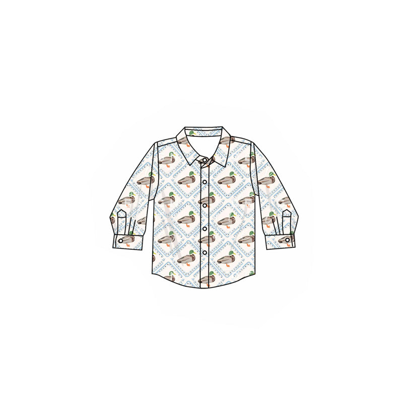 pre order long sleeve duck button shirt