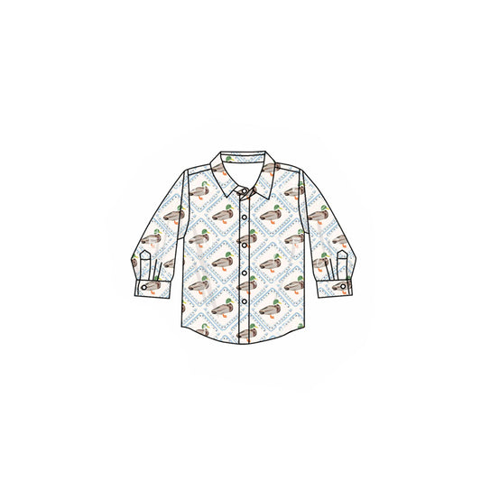 pre order long sleeve duck button shirt