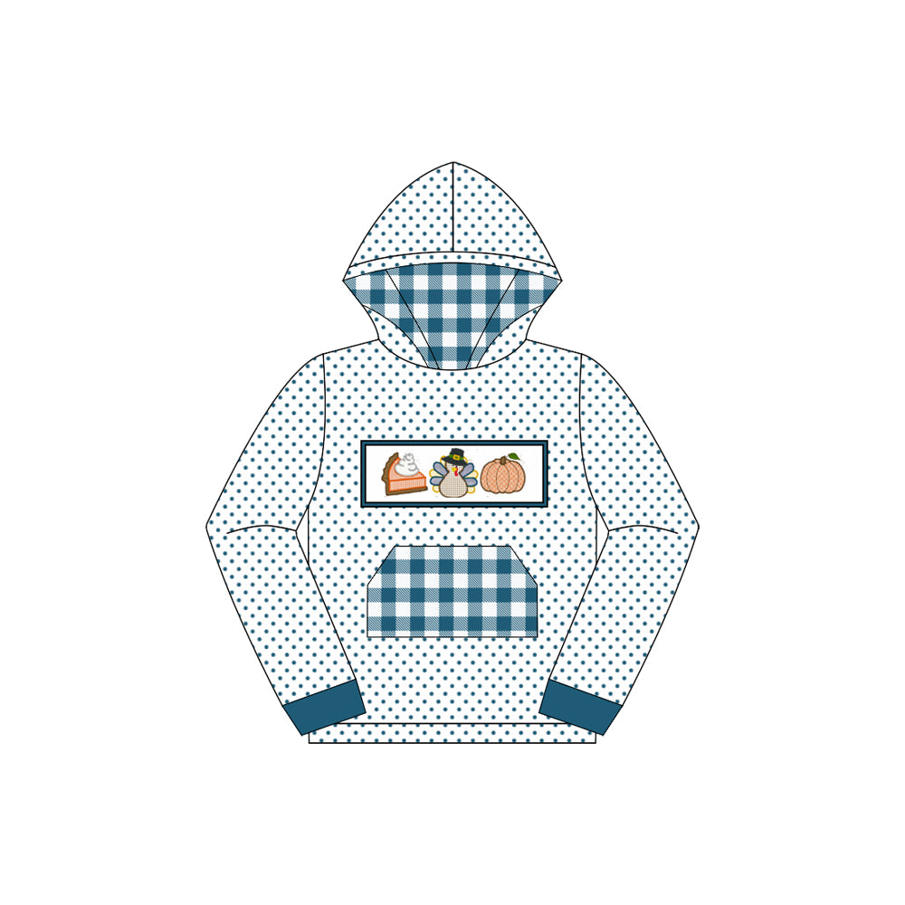 Pre order fall patern kids hoodies with pocket