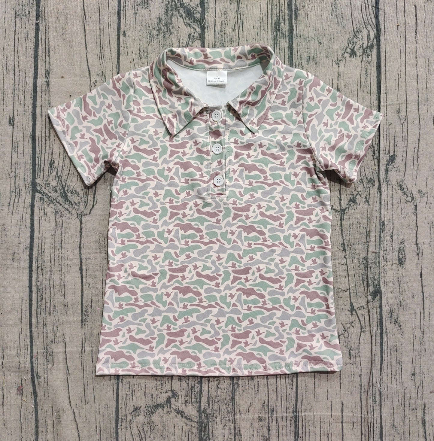 pre order boy camo polo t-shirt