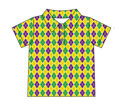 pre order purple green gold boy polo t-shirt