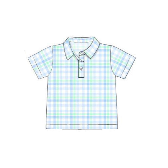 pre order easter plaid boy polo t-shirt