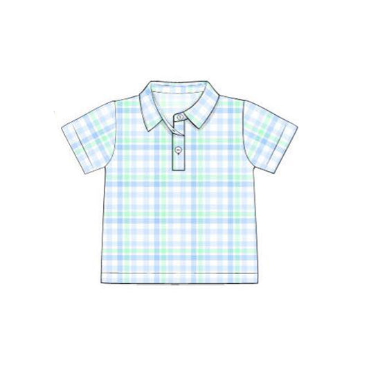 pre order easter plaid boy polo t-shirt