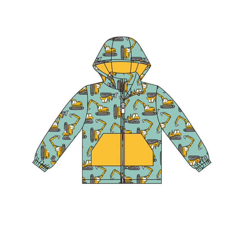 Pre order long sleeve construction truck zipper hoodie