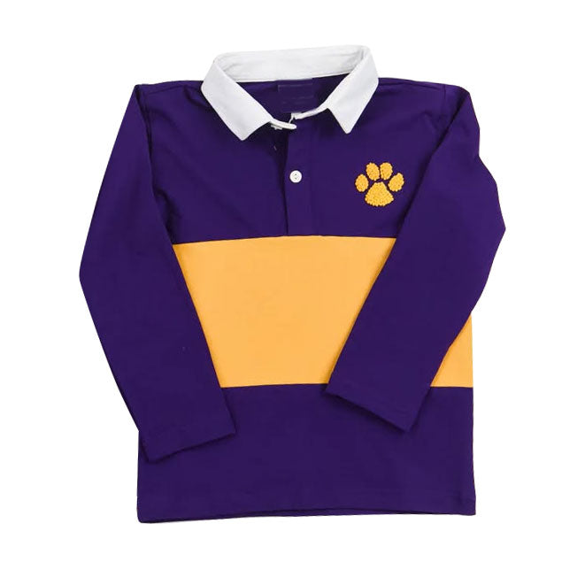 pre order purple gold polo shirt