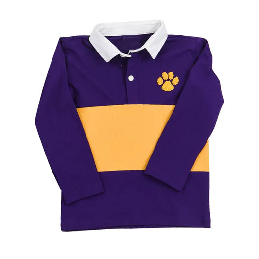 pre order purple gold polo shirt