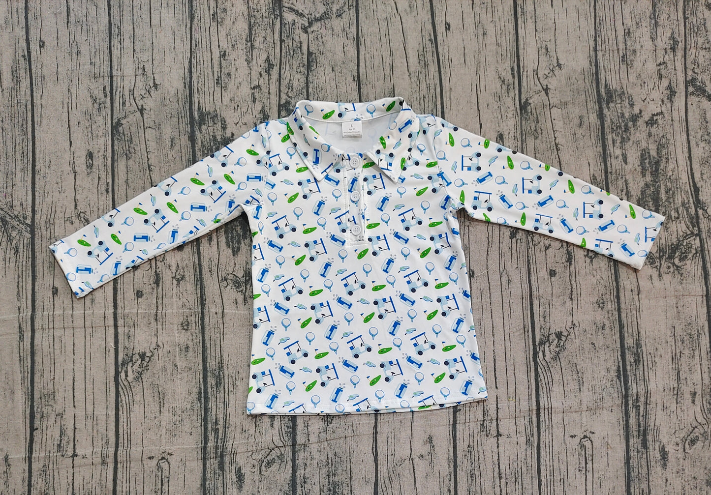 pre order baby boy long sleeve golf polo shirt