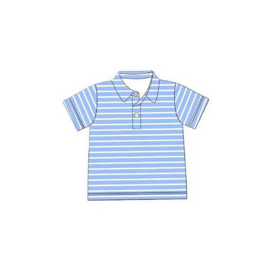 pre order blue stripe polo tee