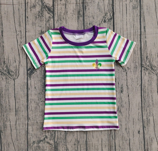 pre order mardi gras stripes boy tee (do embroidery)