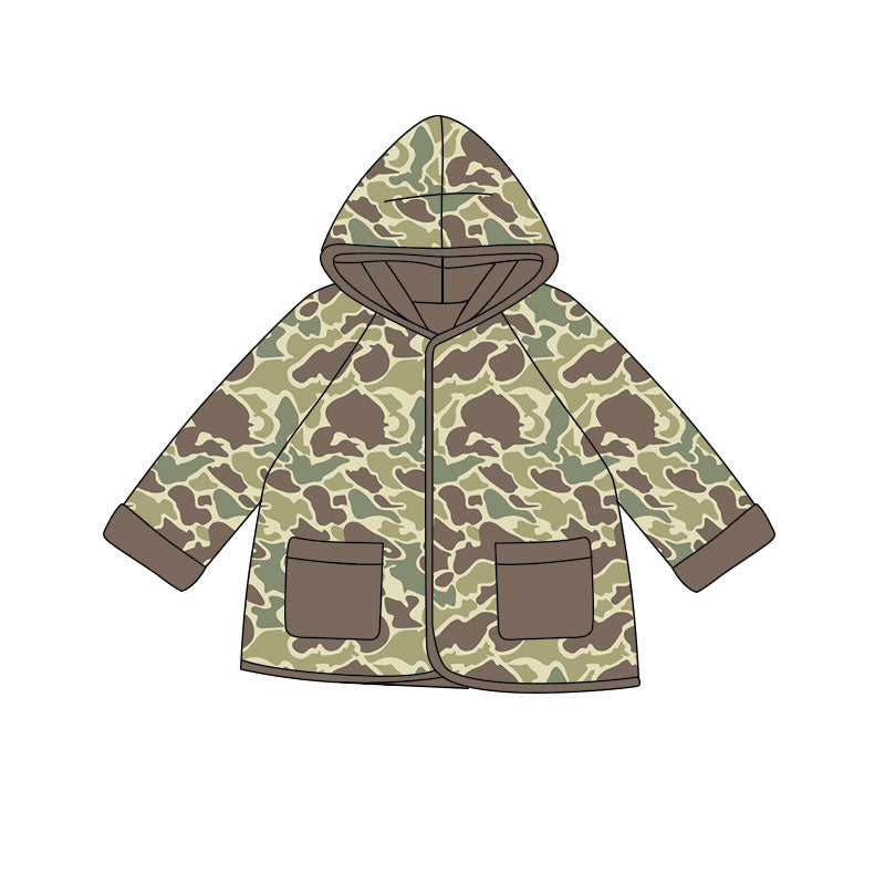 Pre order camo hooded jacket with pocket