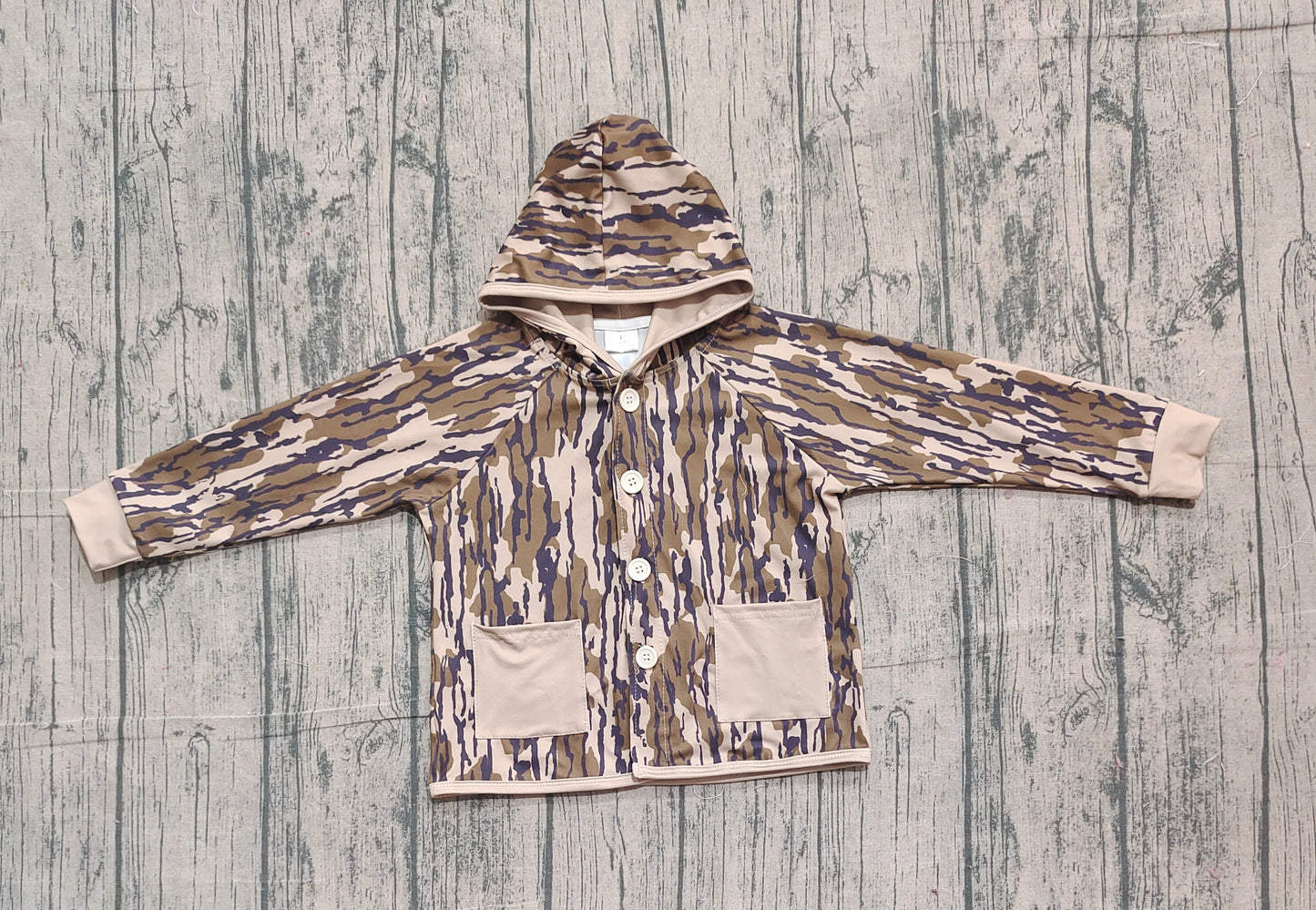 Pre order camo hooded jacket with pocket