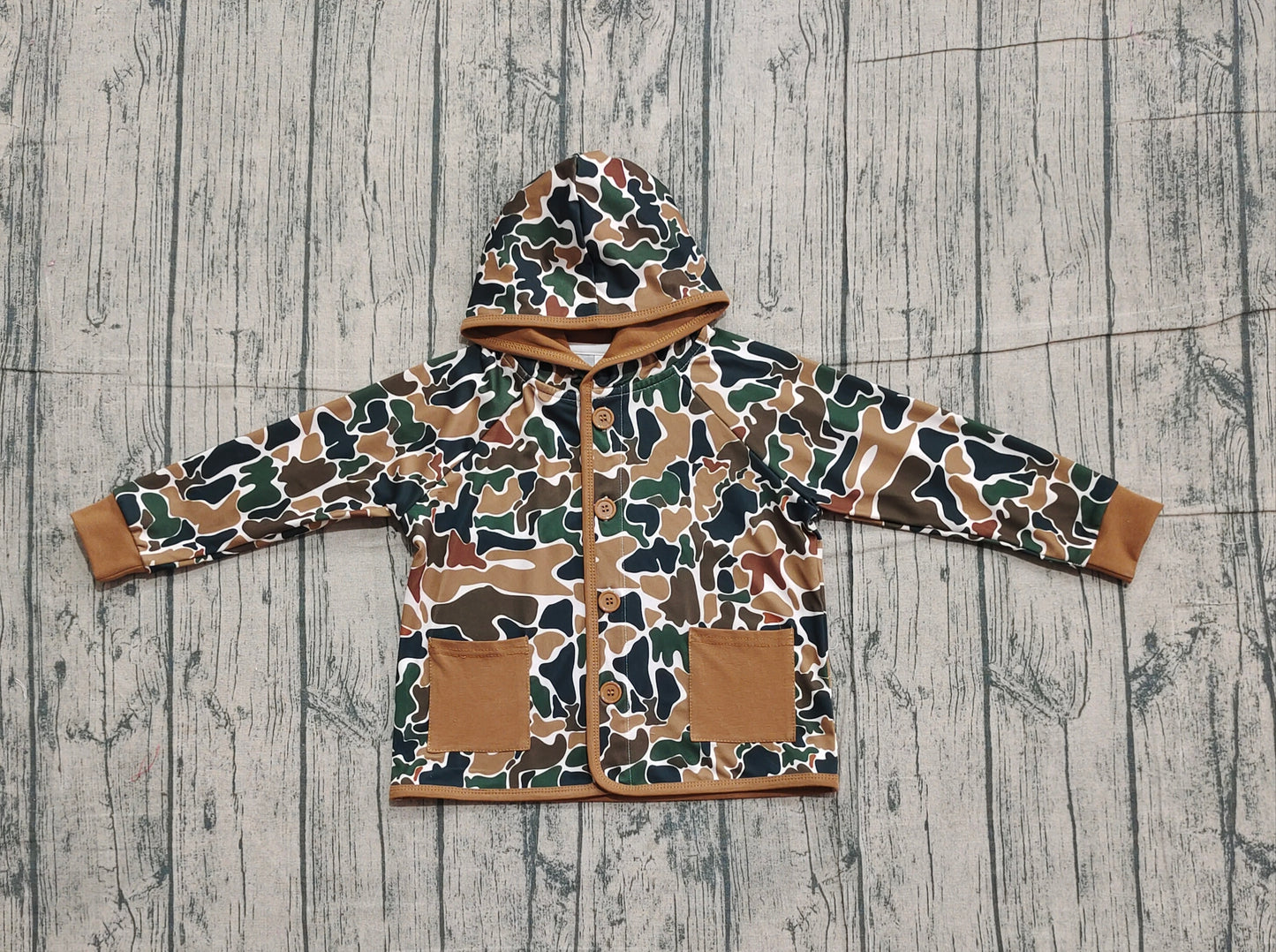 Pre order camo hooded jacket with pocket