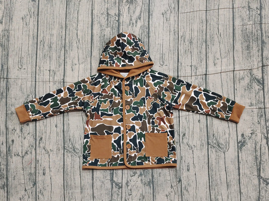 Pre order camo hooded jacket with pocket