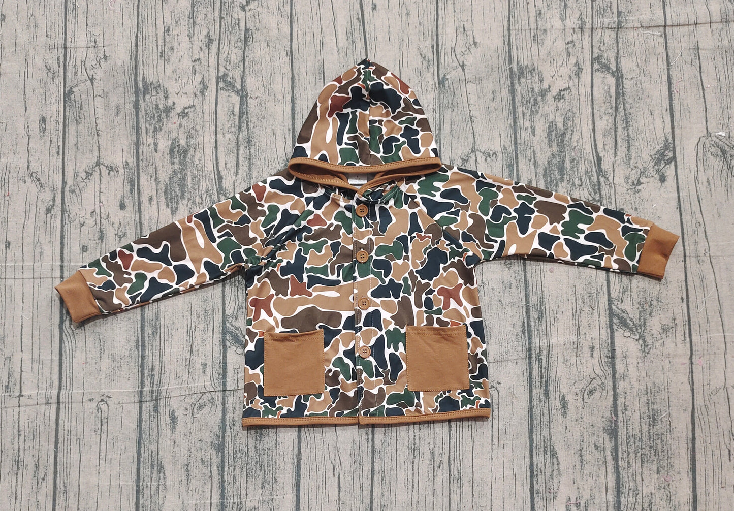 Pre order camo hooded jacket with pocket