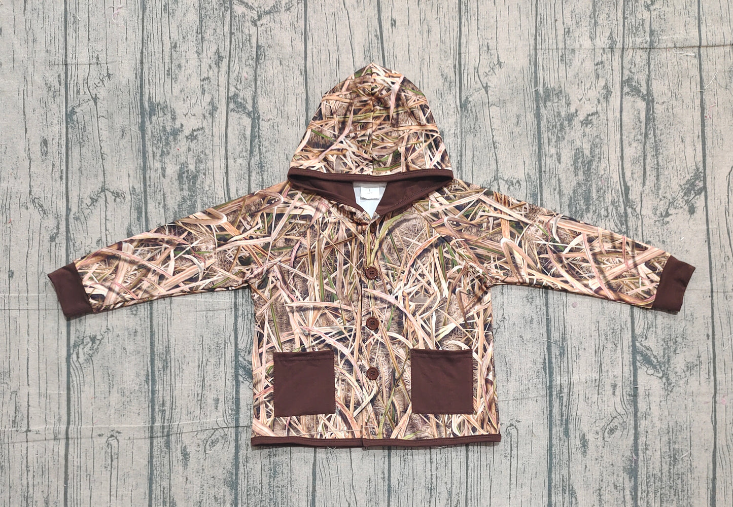 Pre order camo hooded jacket with pocket