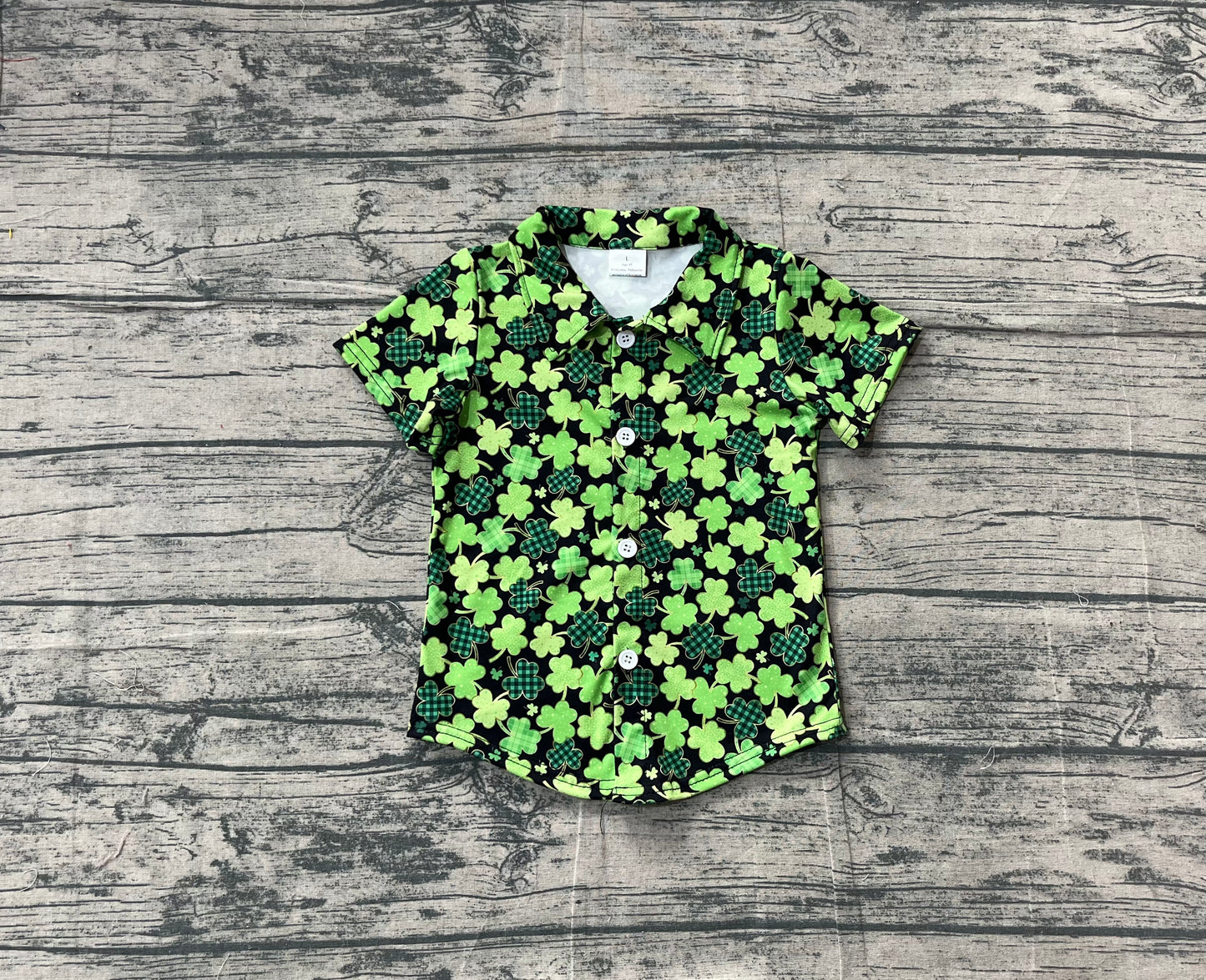 pre order St Patrick clover button t-shirt