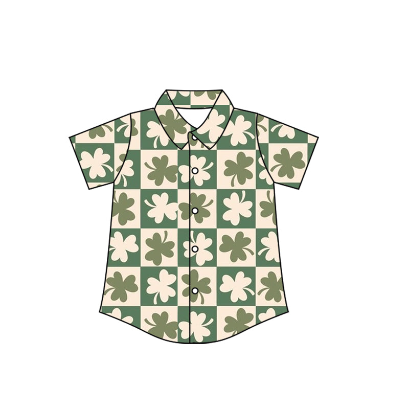 pre order St Patrick clover button t-shirt