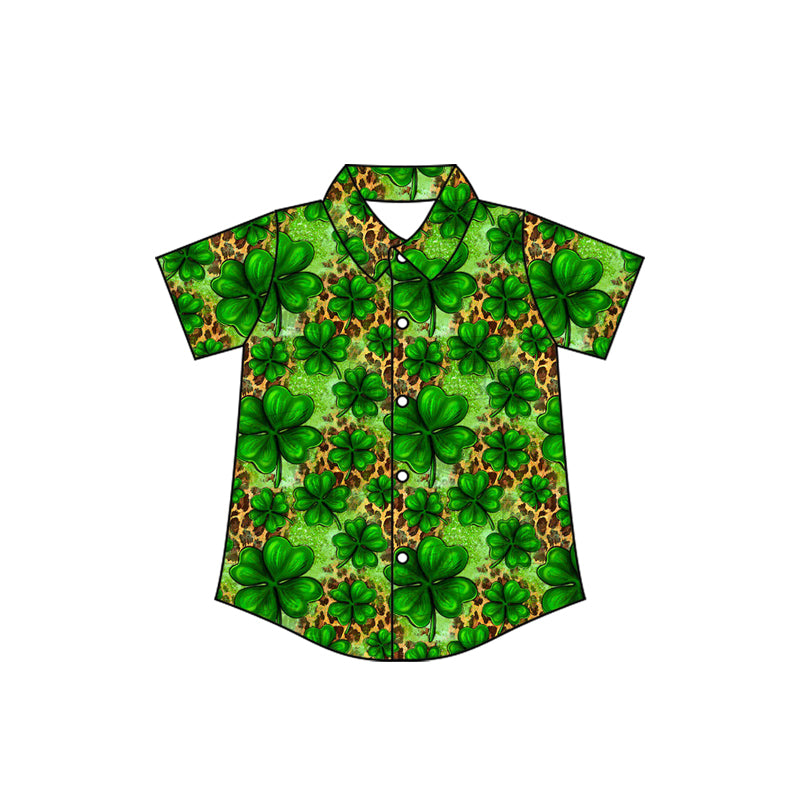 pre order St Patrick clover button t-shirt