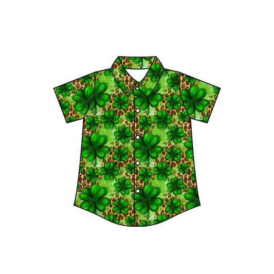 pre order St Patrick clover button t-shirt