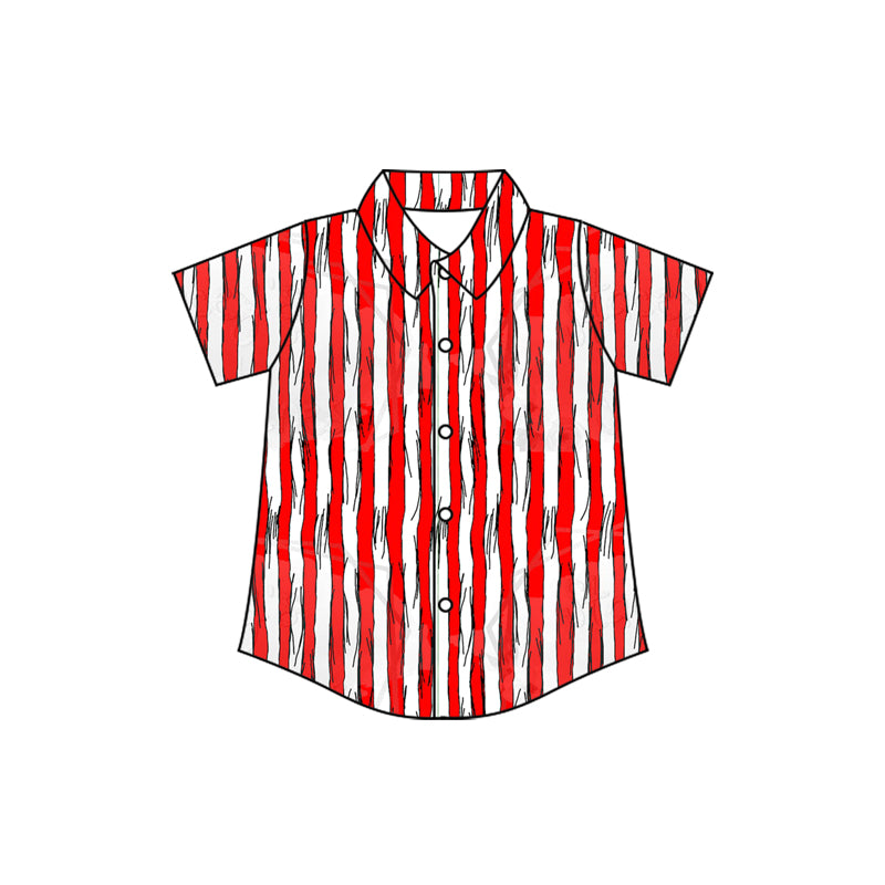 pre order red stripes button t-shirt