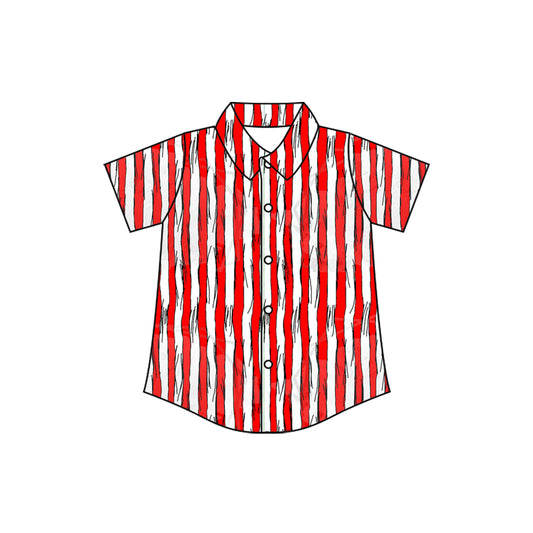 pre order red stripes button t-shirt