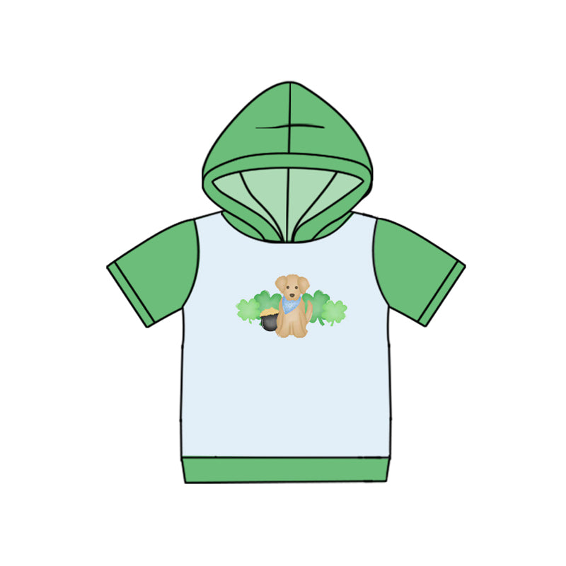 Pre order st patrick clover and dog hoodie boy