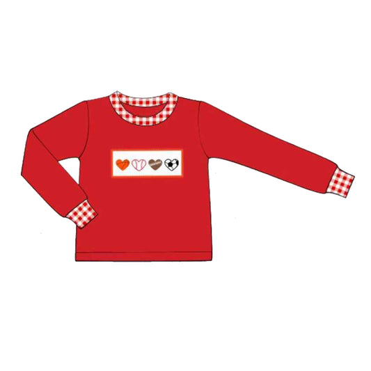 Pre order sports ball heart pullover shirt