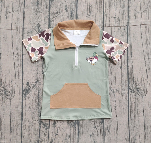 pre order camo duck half zip tee