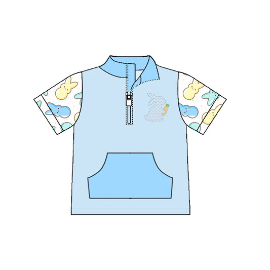 pre order blue peeps zip tee pocket top