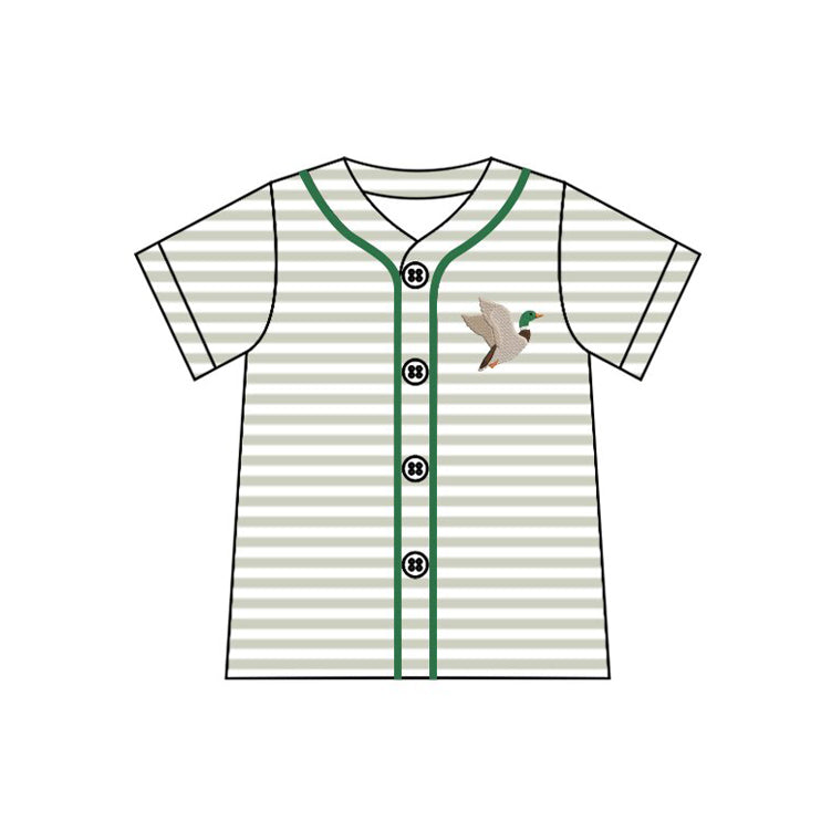 pre order stripes duck button v neck t-shirt