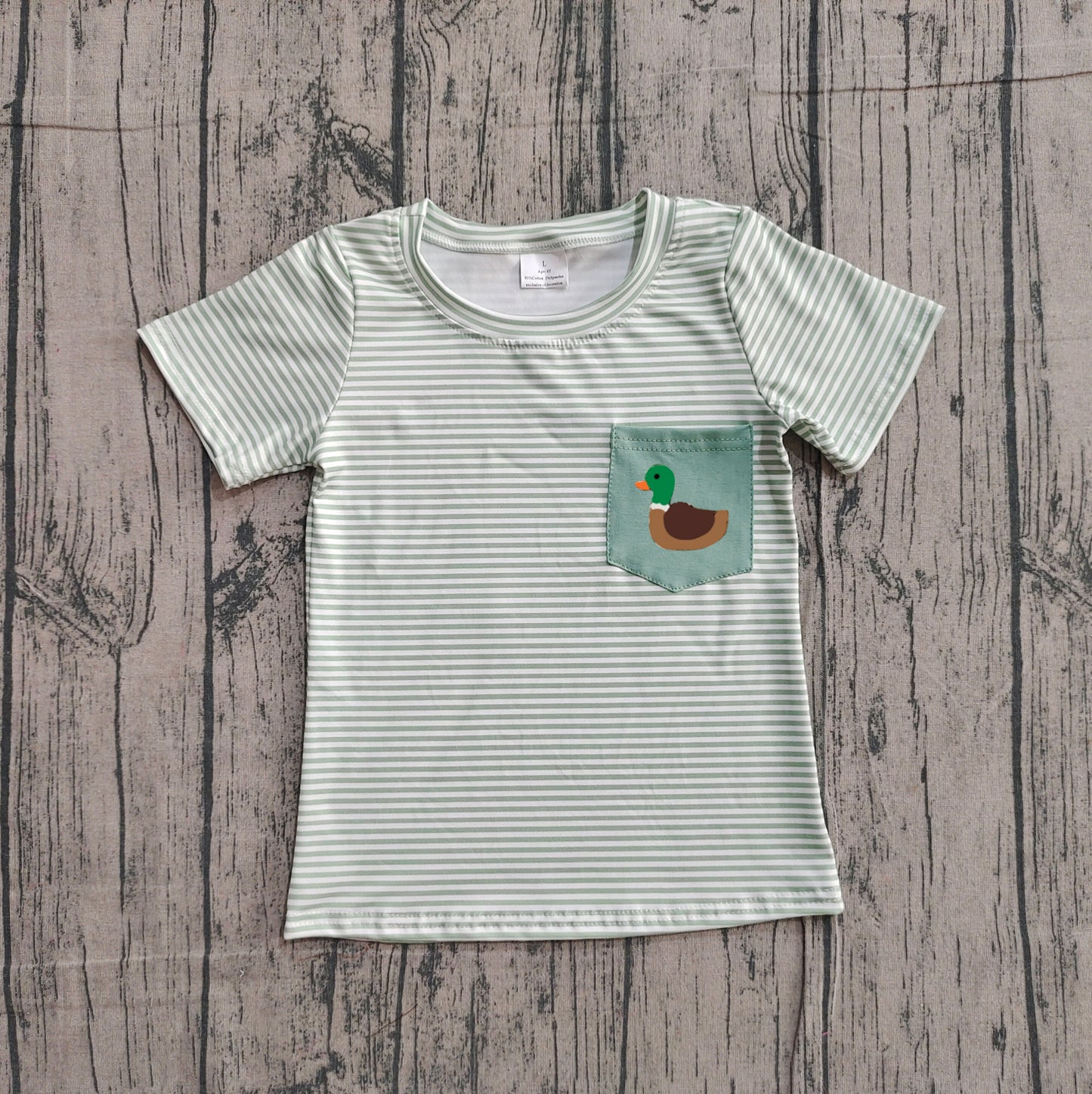 pre order stripes mallard pocket tee (do embroidery)