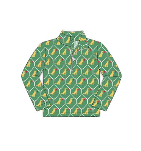 pre order green puppy dog long sleeve polo shirt