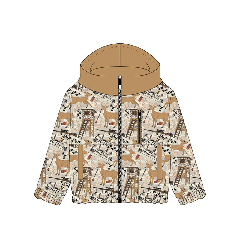 Pre order kids long sleeve full zipper camo hoodie