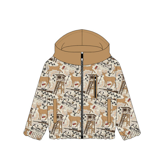 Pre order kids long sleeve full zipper camo hoodie