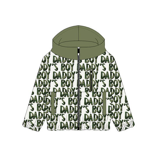 Pre order kids long sleeve full zipper mama's boy hoodie