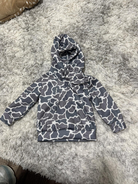 Pre order gray camo full zippe hooded jacket