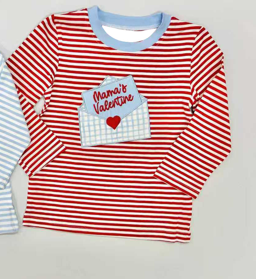 pre order red stripes mama's valentine pullover shirt