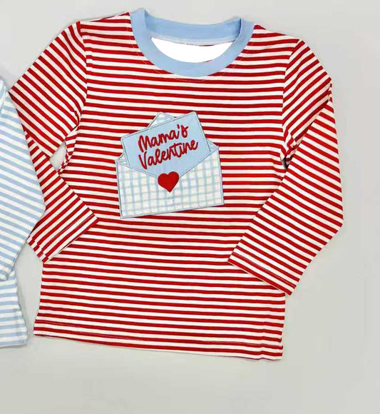 pre order red stripes mama's valentine pullover shirt