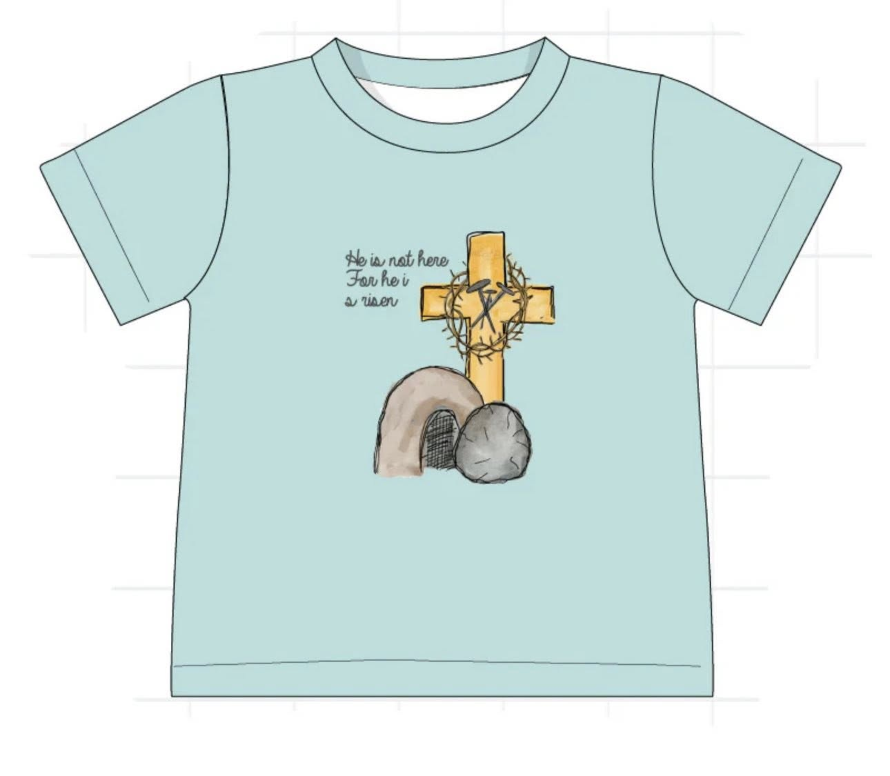 pre order he is risen tee
