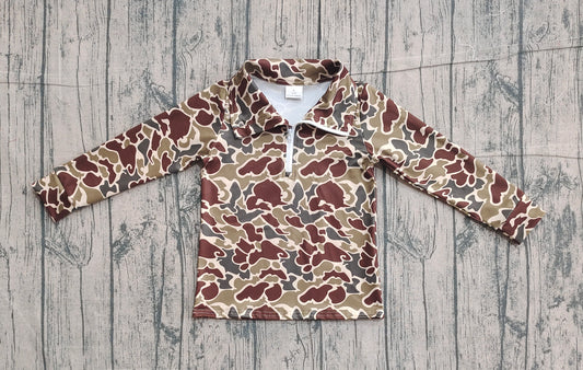 pre order camo boy zip up pullover