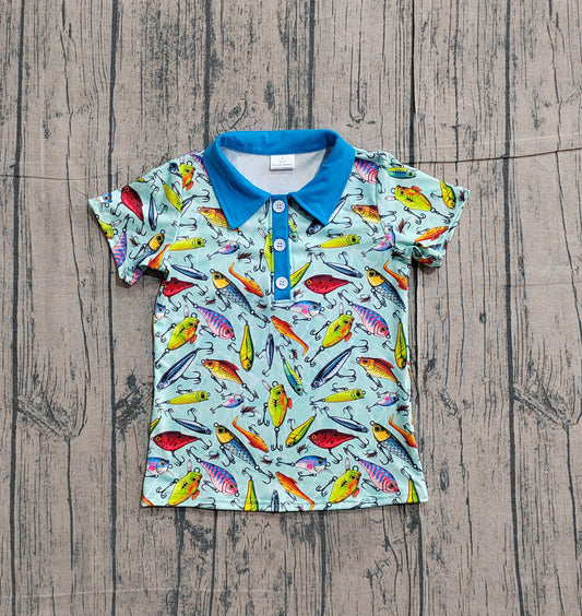 pre order fishing hook polo tee