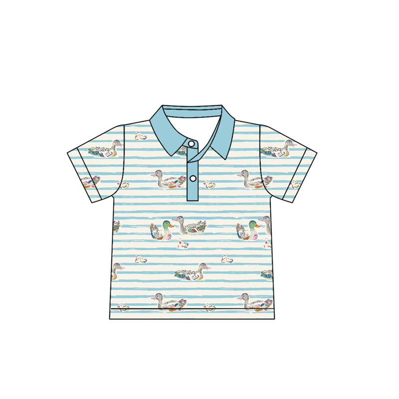 pre order stripes duck print boy polo tee