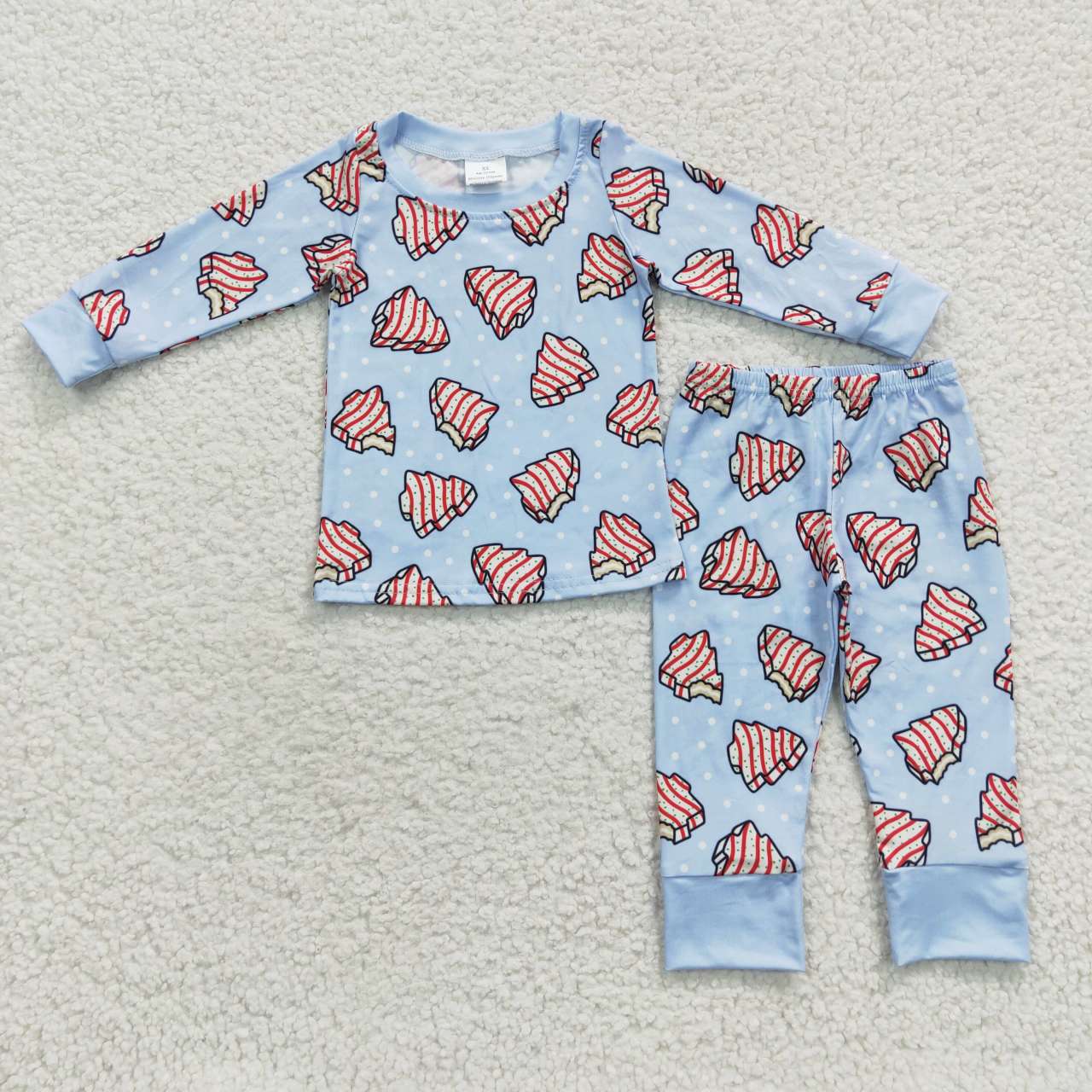 boy blue christmas cake pajama set