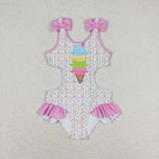 one piece ice-cream girls swimsuit