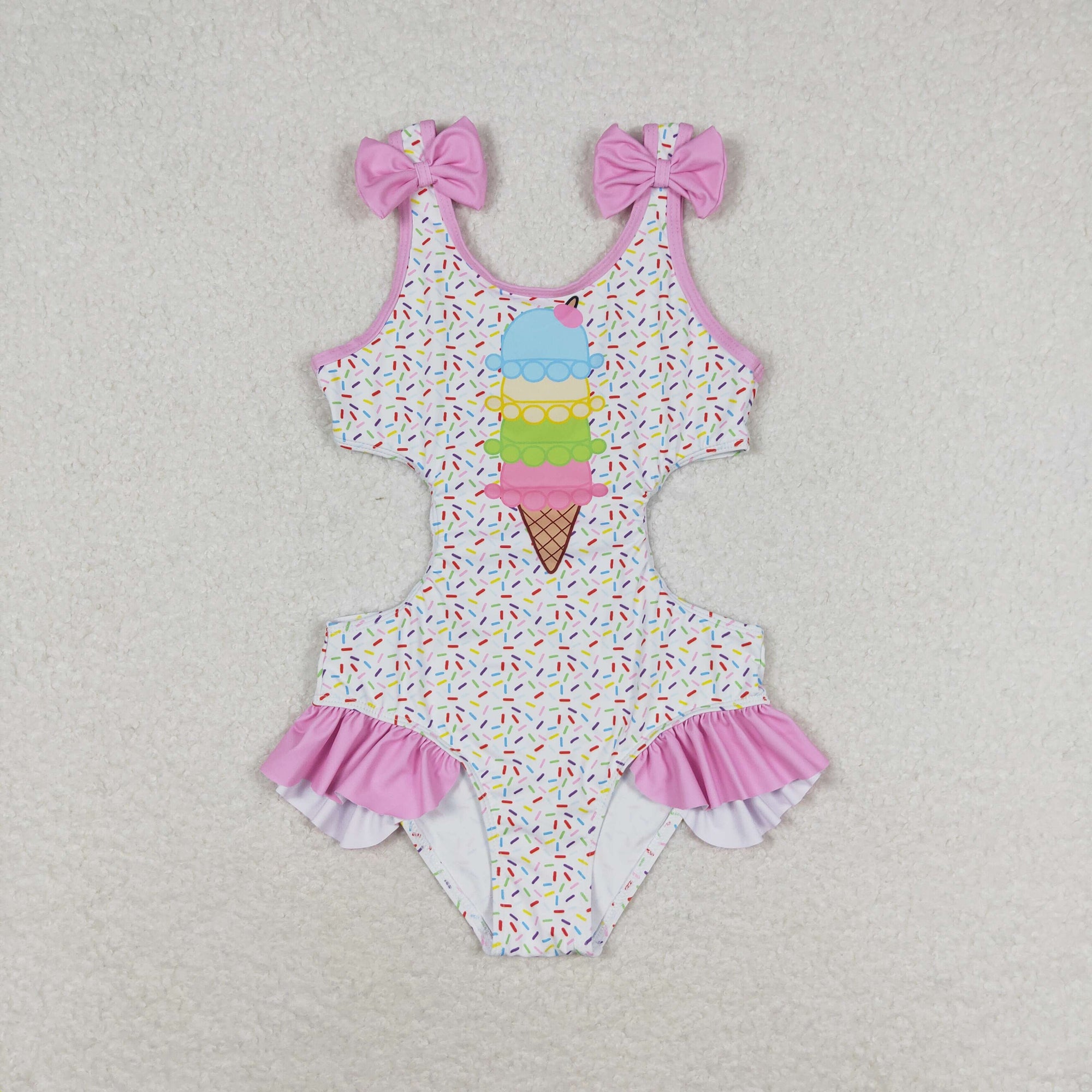 one piece ice-cream girls swimsuit
